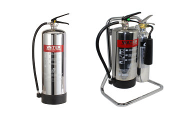 polished fire extinguishers